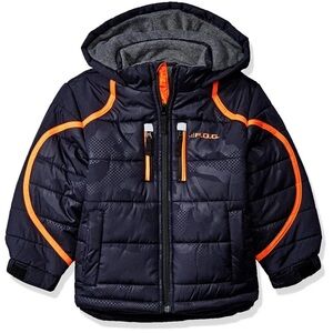 London Fog Boys' Camo Puffer Jacket Navy Sz 5/6